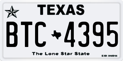 TX license plate BTC4395