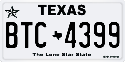 TX license plate BTC4399