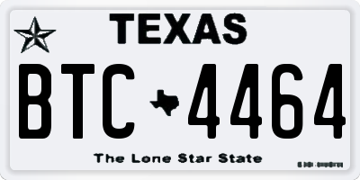 TX license plate BTC4464
