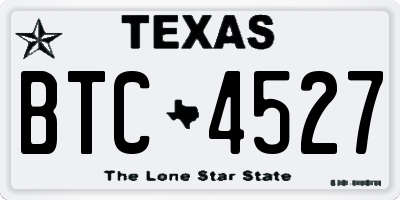 TX license plate BTC4527