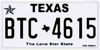 TX license plate BTC4615