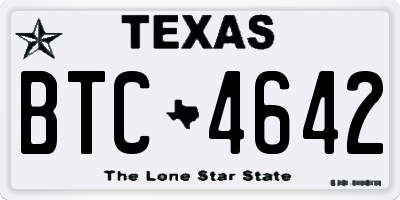 TX license plate BTC4642