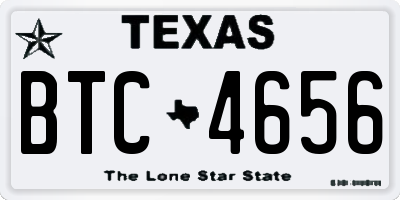TX license plate BTC4656