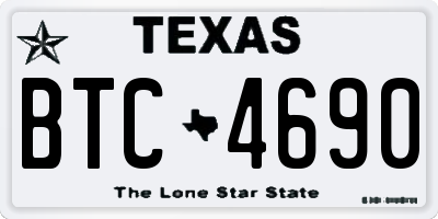 TX license plate BTC4690