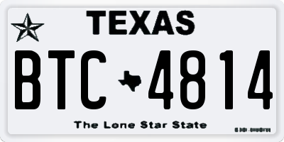 TX license plate BTC4814