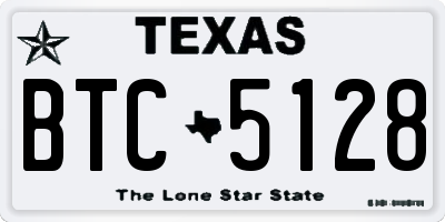 TX license plate BTC5128