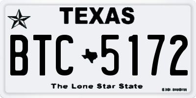 TX license plate BTC5172