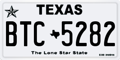 TX license plate BTC5282