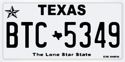 TX license plate BTC5349