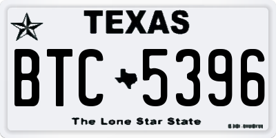 TX license plate BTC5396
