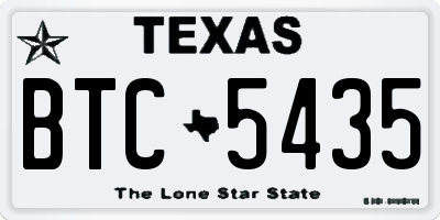 TX license plate BTC5435