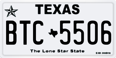 TX license plate BTC5506