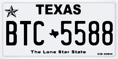 TX license plate BTC5588