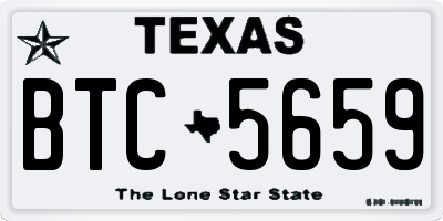 TX license plate BTC5659