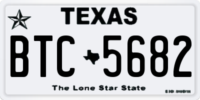 TX license plate BTC5682