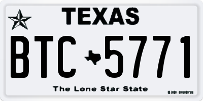 TX license plate BTC5771