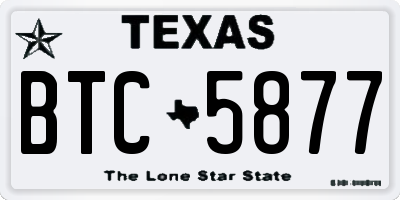 TX license plate BTC5877