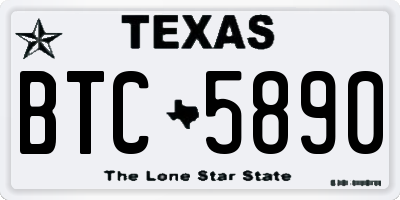 TX license plate BTC5890
