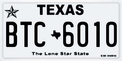 TX license plate BTC6010