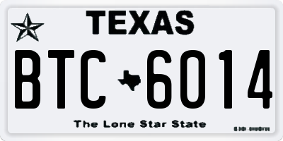 TX license plate BTC6014