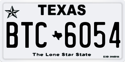 TX license plate BTC6054