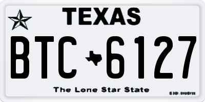 TX license plate BTC6127