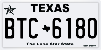 TX license plate BTC6180