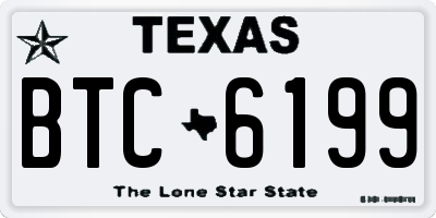 TX license plate BTC6199