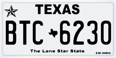 TX license plate BTC6230