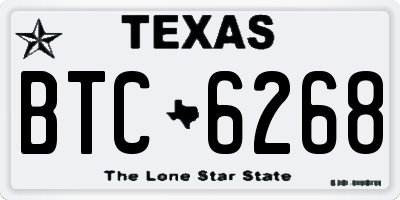 TX license plate BTC6268