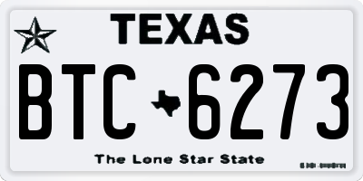 TX license plate BTC6273