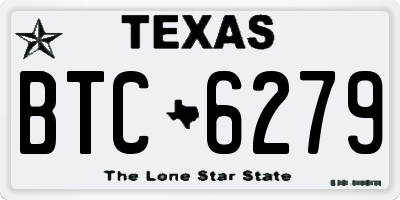 TX license plate BTC6279