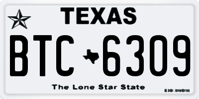 TX license plate BTC6309
