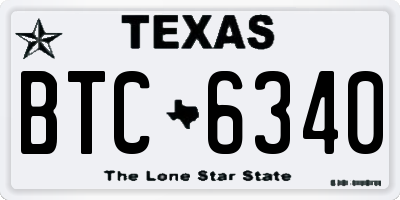 TX license plate BTC6340