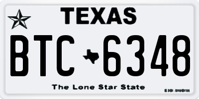 TX license plate BTC6348