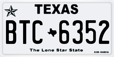 TX license plate BTC6352