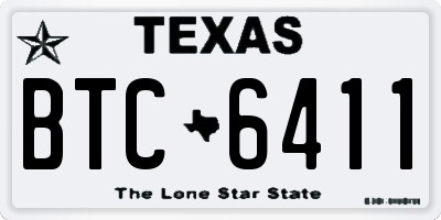 TX license plate BTC6411