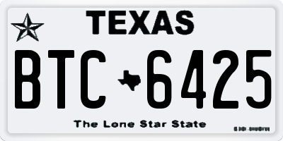 TX license plate BTC6425