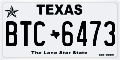 TX license plate BTC6473