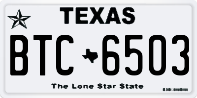 TX license plate BTC6503