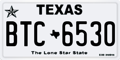 TX license plate BTC6530