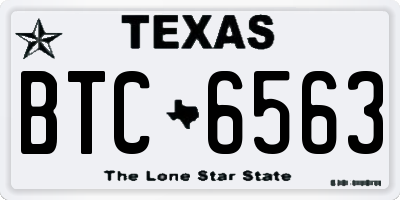 TX license plate BTC6563