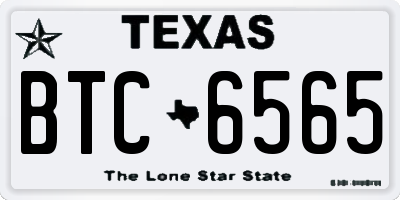 TX license plate BTC6565