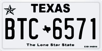 TX license plate BTC6571