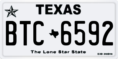 TX license plate BTC6592