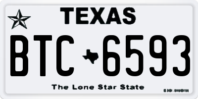 TX license plate BTC6593