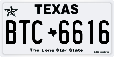TX license plate BTC6616