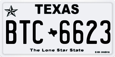 TX license plate BTC6623