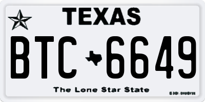 TX license plate BTC6649