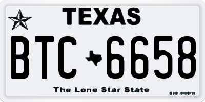 TX license plate BTC6658